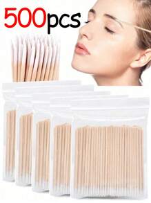 1000 支/包一次性木制微型睫毛膏棒不起毛，睫毛延长工具和胶水去除剂，迷你化妆刷
