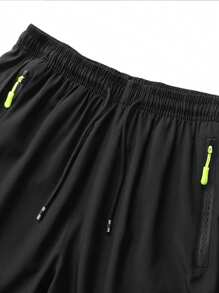 Pantalones cortos deportivos tipo novio con estampado gráfico de letra para hombres, pantalones cortos de gimnasio, pantalones cortos tipo jogger con bolsillo con cremallera y cordón en la cintura para entrenamientos, correr, gimnasio en verano