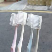 4 sztuki japońskich szczoteczek do zębów z miękkim włosiem w kolorze makaronika z osłonkami ochronnymi - przenośna i profesjonalna pielęgnacja zębów dla dorosłych