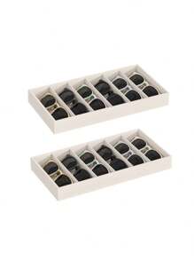6 Grid Home Sunglasses Jewelry Storage Box