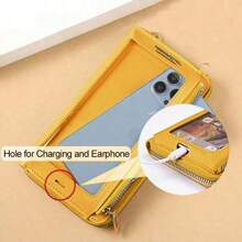 触屏手机包女斜跨包防盗多功能单肩透明迷你小包钱包手机包圣诞节万圣节感恩节礼物钱包零钱包 - 黃色 - 查看 4