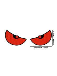 1 Pair High Reflective Cat Eye Car Warning Stickers, Applicable For Motorcycles And Car Rear
