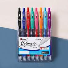 8pcs Mixed Color Gel Pen, Simple Portable Gel Rollerball Pen For Office, School, Student Back To School - Multicolor - View 10