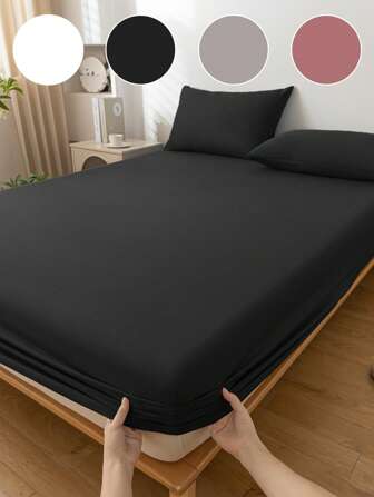 1 effen hoeslaken, beddengoed, matrashoes, diepe hoeslaken, zacht en ademend, woondecoratie, beddengoed, minimalistische stijl, perfect geschikt voor eenpersoons-, tweepersoons-, queensize- en kingsize bedden, alle seizoenen, machinewasbaar, stofwerende hoes, stofwerend en antislip, exclusief kussen en kussensloop, cadeau voor Onafhankelijkheidsdag, beddengoedcadeau