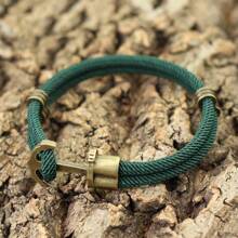 Vintage Pirate Bracelet Men Bronze Punk Bracelet Outdoor Survival Bracelet Gift For Him Double Rope Bracelets - Anchor Bracelet - View 4
