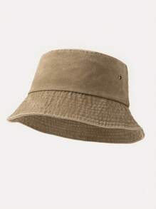 1 pieza Sombrero de cubo de unicolor y transpirable con perforaciones, adecuado para primavera, verano y otoño, sombrero de sol para hombre para uso diario al aire libre. Sombrero de verano adecuado para actividades al aire libre en verano como senderismo y pesca