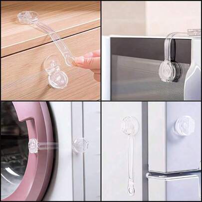 6/12PCS Child Locks Baby Lock Transparent Child Cupboard Door Lock For Fridge Cabinets Drawers Toilet Easy Install No Tools Needed