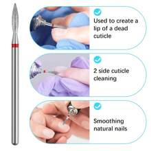 6pcs/Set Cuticle Drill Bit Sets,Nail Drill Bits Flame Cuticle Clean Drill Bit For 3/32''Electric Nail File Machine Cuticle Bit Nail Prep Tool - Multicolor - View 5
