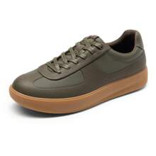 Men's Classic Textured Lace-Up Fashion Sneakers With Cushioned Support  Business Casual Shoes - 綠色 - 查看 6