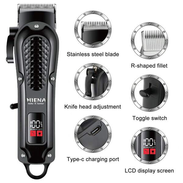 Home Haircutting Clipper Kit With Adjustable Taper Lever And LCD Screen, Rechargeable Cordless Hair Clippers For Men, Women And Children, Professional Grooming Cutting Kit, Mustache T Blade Liners Trimmer Electric Shavers, Christmas Gifts