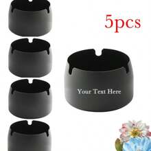 5 piezas Set de ceniceros de acero inoxidable a prueba de viento, personalizado con grabado láser, adecuado para promociones de eventos, regalos corporativos, fiestas de boda y cumpleaños, picnic y camping, decoración para jardín, bar, restaurante, cafetería, regalo ideal para familia, pareja, compañero de trabajo