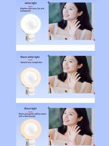 Live Streaming & Selfie Lighting Kit, Rear Selfie Mirror & Clip-On Lighting, Optimize Shooting Lighting, Mini Portable Enhance Live Streaming & Selfie Image Quality - Multicolor - View 8
