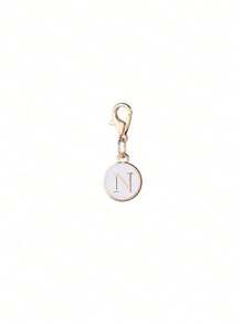 White Round A-Z Letter Keychain, Suitable For Bag Pendants, Backpacks, Car Pendants, Earphone Pendants, And Daily Necessities For Women'S Christmas Gifts. A Gift For My Girlfriend, A Mother'S Day Gift - Multicolor - View 23