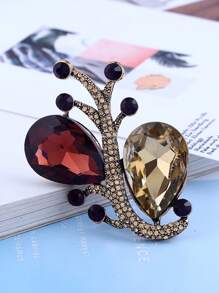 1pc Creative Fashion Jewelry Crystal Hollow Corn Brooch, Elegant Accessory