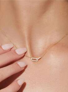 Fashionable 925 Sterling Silver Unique Elegant Zirconia Two Oval Crossed Pendant Necklaces For Women Daily Wear
