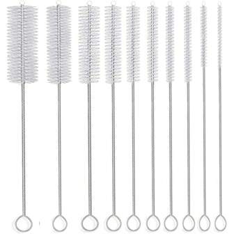 10 件套长刷毛吸管清洁刷套装 - 可重复使用的尼龙吸管清洁器，适用于厨房、酒吧、旅行和派对用品 - 非常适合万圣节、圣诞节、生日庆祝、迎婴派对、露营配件、万圣节礼物