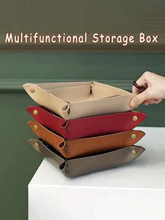 小型接手托盘可折叠珠宝旅行收纳袋适用于旅行收纳床头柜家居或办公室盘子厨房配件厨房装饰托盘水果托盘托盘装饰