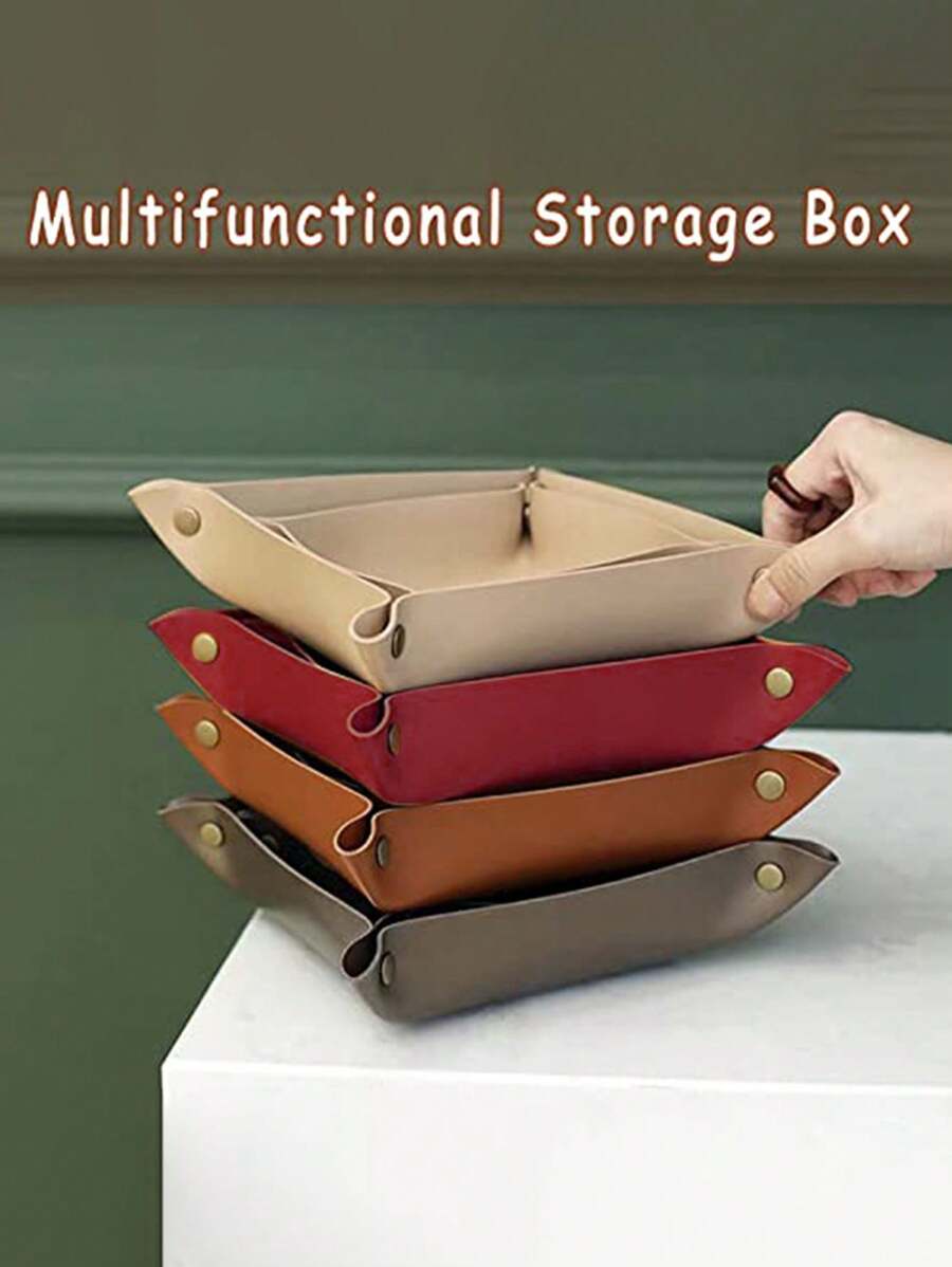 Pequeña bandeja plegable para guardar joyas, adecuada para almacenaje de viaje, mesa de noche, hogar u oficina, accesorios de cocina, decoración de bandejas, bandeja de frutas y bandeja de decoración - Multicolor - Ver 1