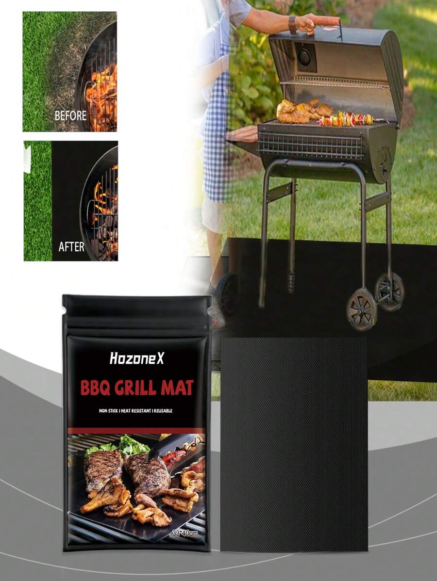 Easy-To-Clean Non-Stick Barbecue Mat Outdoor Barbecue Barbecue Mat Non-Stick Surface Resistant To High Temperature And Dirt