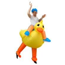 Adult Inflatable Duck Costume, Unisex Inflatable Costume, Ride-On Duck Costume, Fun Halloween Inflatable Duck Costume - Yellow - View 4
