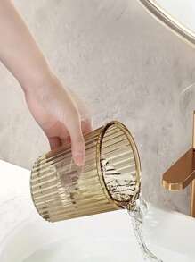 奢华透明直筒杯条纹漱口杯牙刷杯学生宿舍杯情侣简约水杯家居浴室装饰秋季装饰返校