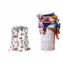 1pc Oxford Fabric Laundry Storage Bag, 19.7 Inch X 27.6 Inch / 50 X 70cm, Highly ,Toys Dirty Clothes Bag, Valentine's Day Bag, Draw-Cord With Cord-Lock, Machine Washable And Reusable
