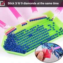 3 pièces/7 pièces Stylos peinture diamant DIY, Stylo correcteur à 3/6/9 têtes de perles, Stylo de collage rapide DIY, Stylo de prise de pierre, Stylo de peinture au diamant, Fournitures d'art