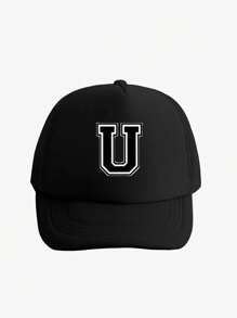 1pc Kid's 26-Letter Baseball Hat, Fashionable And Versatile Mesh Breathable Sun Hat, Suitable For Daily Outings In Spring And Summer, Suitable For Use As A Gift