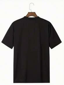 Camiseta divertida para el día del padre - Código de mensajes de texto para personas mayores con estampado de letras temáticas - Camiseta de manga corta de algodón para hombre 220g - Negro - Ver 2