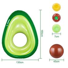 Giant Inflatable Avocado Pool Float, Raft Outdoor Swimming Pool Inflatable Float .Fun Pool Floaties, Swim Party Toy, Summer Pool Raft With (3 Drink Holders) - Green - View 2