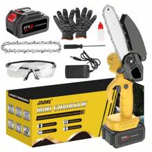Mini Cordless Chain Saw Electric, 6 Inch Handheld Electric Chain Saw, 2 Batteries And 2 Handheld Portable Chain Saw, A Pair Of Goggles And A Pair Of Gloves For Trees, Yard, House And Garden. Father's Day Gift, Holiday Gift, Birthday Gift - Multicolor - View 13