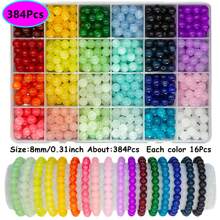 384/600/768/1200 Pcs Glass Beads For Jewelry Making, 24 Colors 8mm Crystal Beads Bracelets Making Kit, 2 Box Round Beads Suitable For Beginners - Multicolor - View 13