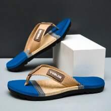 Men's Summer Flip Flops, Non-Slip Beach Shoes, New Braided Strap Thong Sandals, Outdoor Slippers