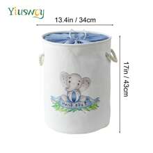 Yiuswoy Yiuswoy Animal Pattern Laundry Basket Foldable Large Storage Basket Thickened Fabric Toys Basket, Home Decor Hamper For Bathroom, Bedroom, Living Room, Playroom, Dormitory