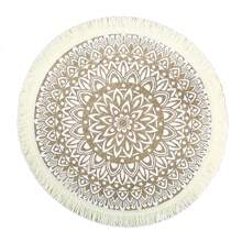 1/4/6/8 piezas Manteles individuales redondos tejidos de 15" con flecos, estilo bohemio resistentes al calor para mesa de comedor, boda, fiesta, decoración adecuada para reuniones familiares en interiores y exteriores, decoración minimalista para el comedor, protección de la vajilla, regalo para fiestas