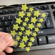 280 pièces/28 pièces Autocollants en gel asymétriques imperméables de forme d'étoile à cinq branches colorés, fournitures scolaires, rentrée des classes