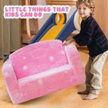 Children's Small Ofa, The Best Choice For Children's Birthday Gifts, Stretchable Cushion, Sofa And Sofa Bed In One, Multi. Functional Memory Sponge Sofa, Suitable For Living Room, Bedroom, Game Room Home Furniture - 粉色 - 查看 3