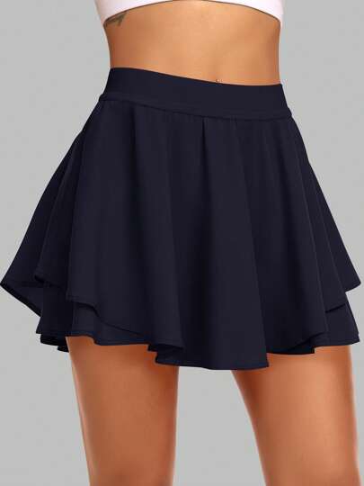 JoyGirl Gonna da tennis plissettata da donna con pantaloncini, gonna golf vita alta, minigonna, gonna da allenamento, gonnellina sportiva con tasche