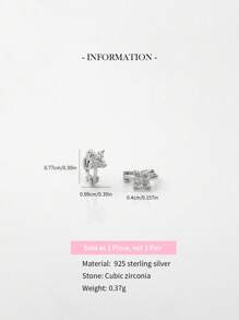 1只925纯银迷你四叶草耳夹耳环，金色花朵星空耳夹耳环，适合女性日常佩戴（单只出售，非一对） - 四葉草耳環 - 查看 6