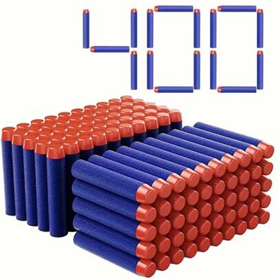 400/200/100/50pcs Blue Solid Round Head Bullets 2.83inch For Nerf Series Blasters Refill Darts Youngsters Toy Gun Accessories