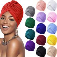 1pc Unisex Watermelon Print Stretchy Turban Hat, Yoga Head Wrap - Multicolor - View 9