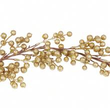 Guirnalda navideña de bayas, enredadera artificial colgante para decoración de habitaciones o como recuerdo de fiesta - oro - Ver 4