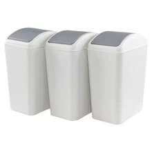 4.5 Gallon Swing Top Garbage Can, Plastic Trash Bin With Lid, 3 Pack - Grey - View 1