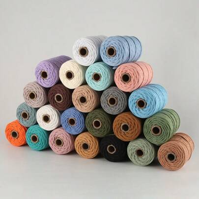 50M/164ft 3mm Colorful Rope String, Handmade DIY Binding Weaving Bag Wrapping Decor Macrame Accessories Materials