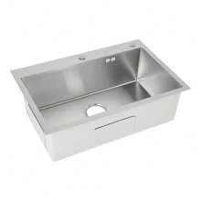 WUPYI 304 Stainless Steel Waterfall Kitchen Sink Large Single Slot - Silver - View 7