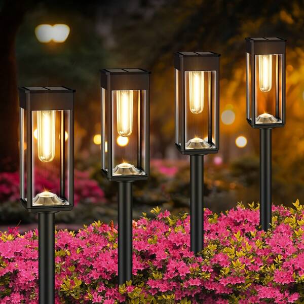 Luci solari per prato, luci da esterno al tungsteno, luci da terra impermeabili, luci decorative da giardino per atmosfera, adatte per ville, giardini, sentieri, paesaggi di terrazze