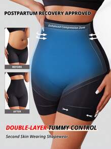 Flarixa 无缝高腰收腹短裤塑身裤隐形内衣曲线瘦身内裤吊带短裤无滚珠内裤产后恢复塑身双层腰带