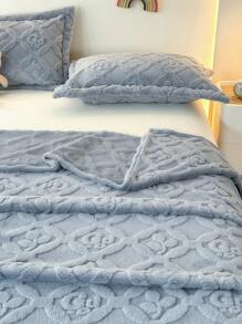 1 Stück Wohndecke aus ganzjährigem einfarbigem Jacquard, Sherpa-Decke, dicke weiche Fleecedecke, leicht und atmungsaktiv, kann auch als Bettlaken verwendet werden