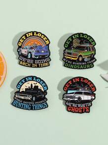 4pcs GET IN LOSER Automotive Hard Enamel Needle Creative Cartoon Brooch Collar Badge Jewelry Gift For Friends