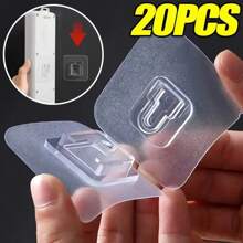 Double-Sided Adhesive Wall Hooks Hanger Strong Transparent Suction Cup Sucker Hooks  Bathroom Storage Plug Socket Holders - trắng - Xem 2